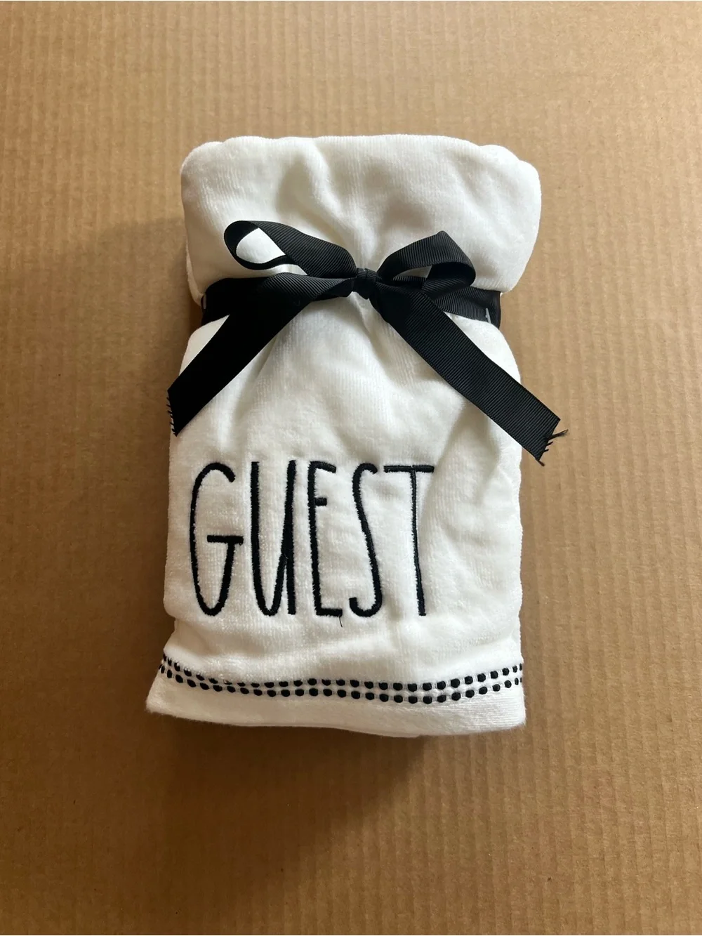 Guest Embroidered Cotton Hand Towel - White